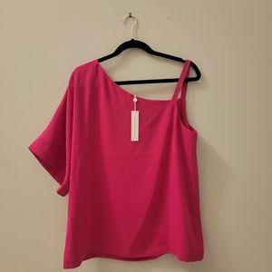 NWT, Trina Turk, One Shoulder Top, Size L